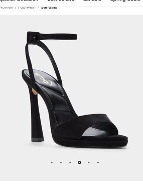 NWT - ALDO Black Suede Stappy heel